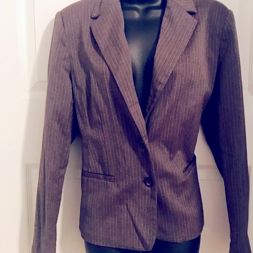 Apostrophe Lined Striped Blazer Sz. XL